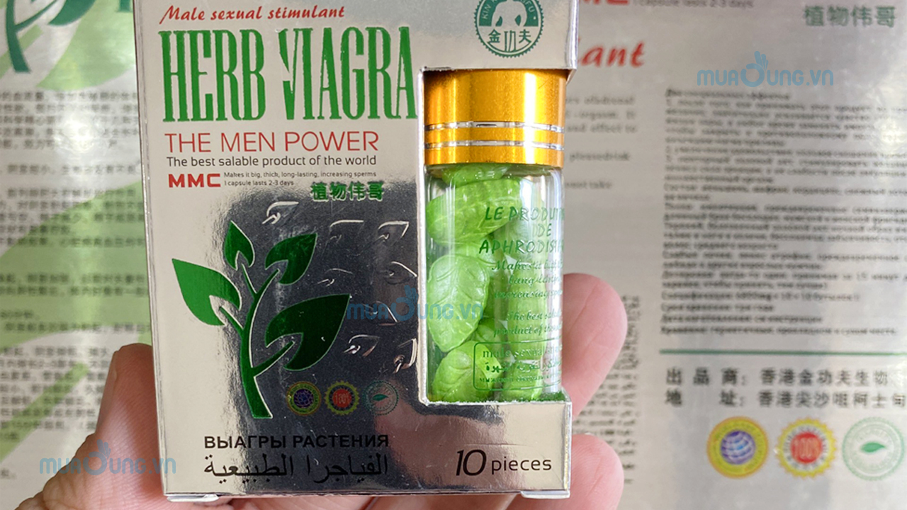 Thuốc Cường Dương Thảo Dược Cao Cấp Herb Viagra Lọ 10 Viên 