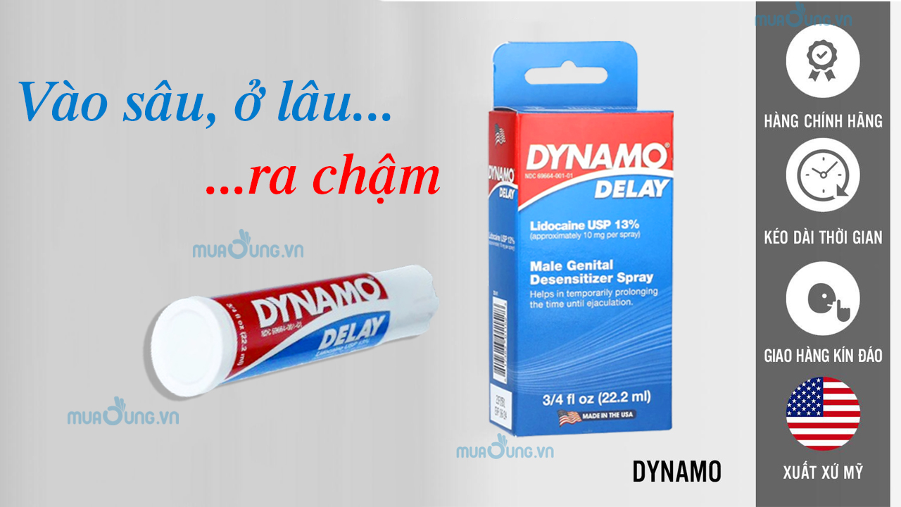 Dynamo® Delay chính hãng USA, chai xịt ngăn xuất tinh sớm