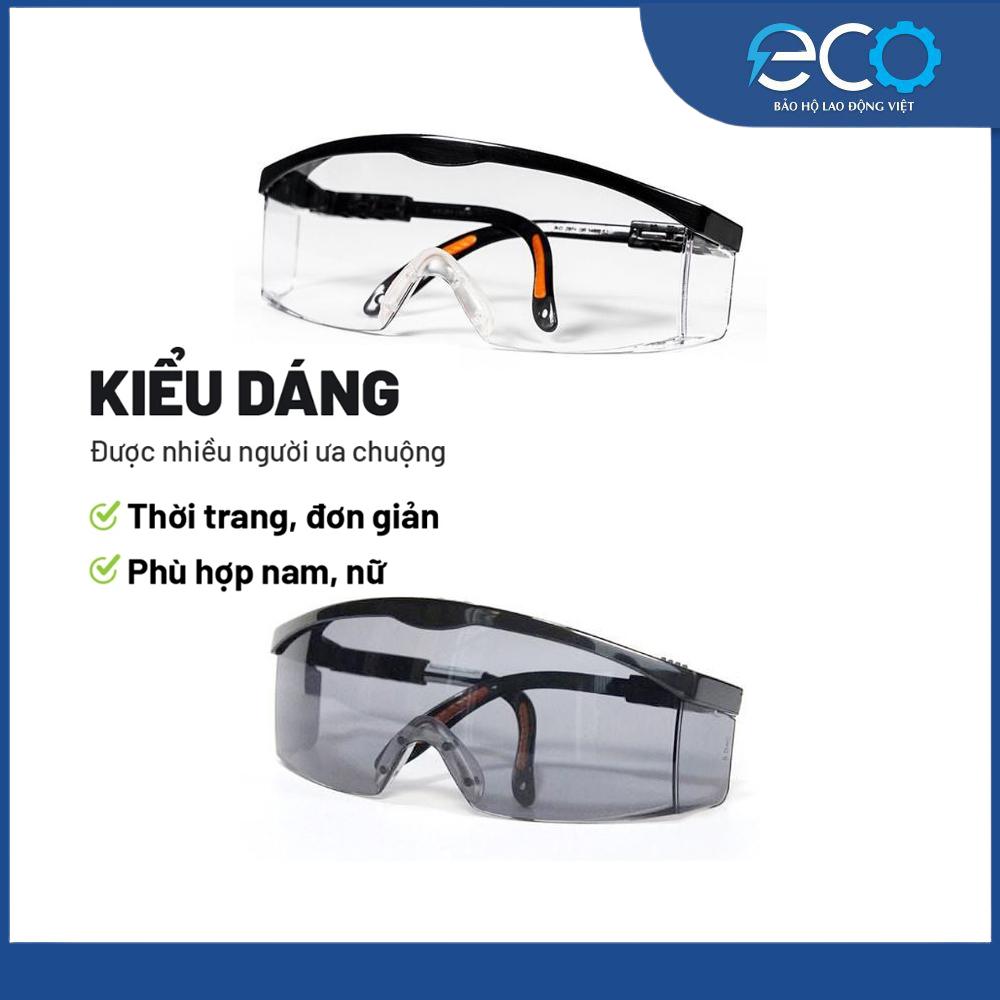 ▶️ Tính năng nổi bật - Chống bụi: Thiết kế ôm mặt, chắn gió và bụi khi đi đường - Chống tia UV: Bảo vệ mắt khỏi ánh nắng – rất phù hợp khi đi xe máy, làm việc ngoài trời - Chống trầy nhẹ và chống vỡ: Hạn chế hư hỏng khi rơi rớt - Không làm mờ kính khi thở, dùng tốt với khẩu trang