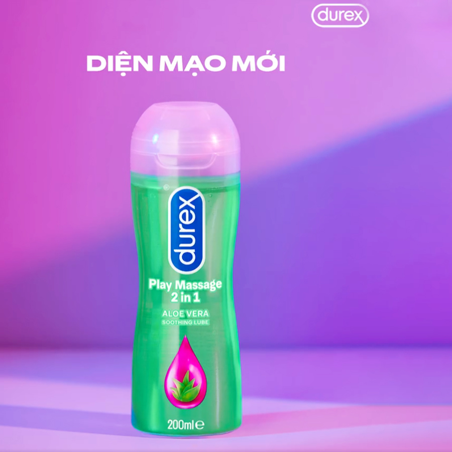 GEL BÔI TRƠN DUREX PLAY MASSAGE 2 IN 1 200ML GỐC NƯỚC CHIẾT XUẤT LÔ HỘI