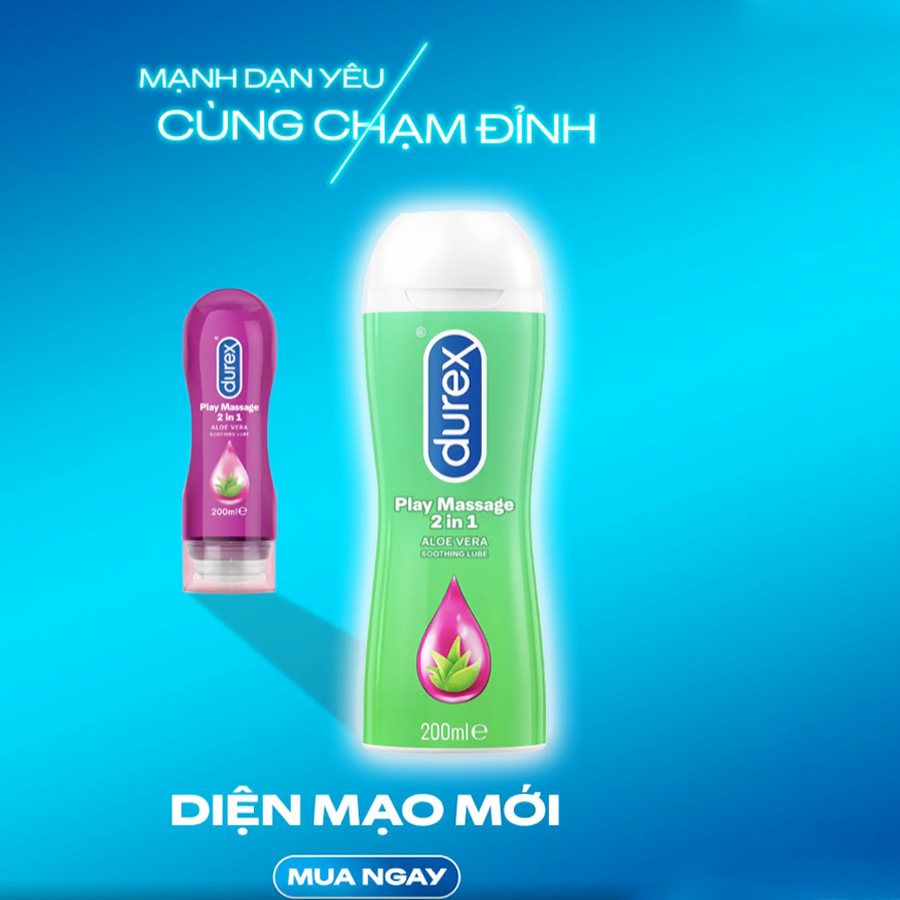 Gel bôi trơn Durex Play Massage 2 in 1 200ml gốc nước chiết xuất lô hội