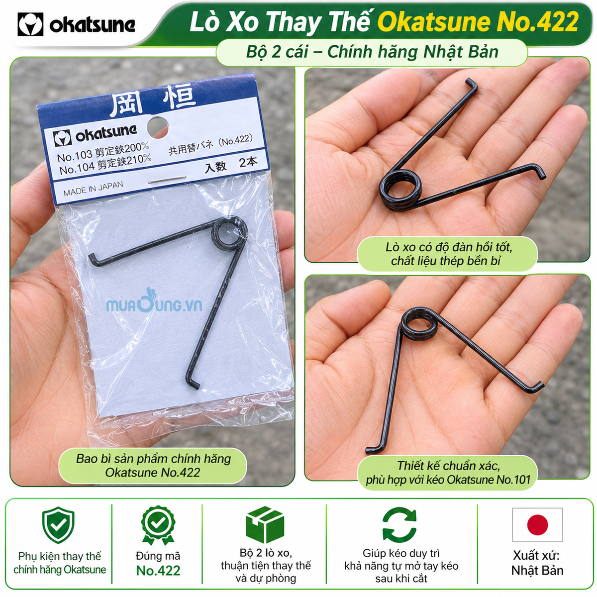 Lò xo thay thế cho kéo cắt cành Okatsune Nhật Bản