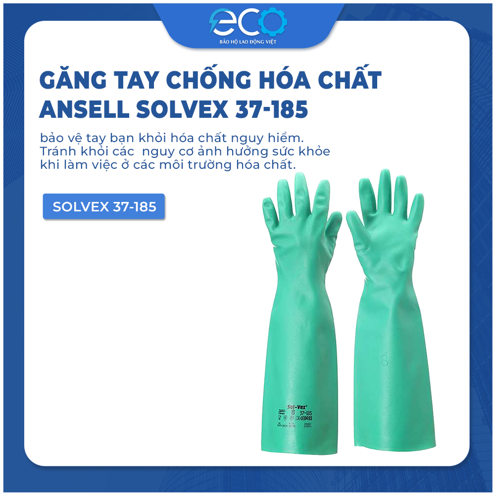Găng tay Ansell 37-185 chống nước, chống h&oacute;a chất