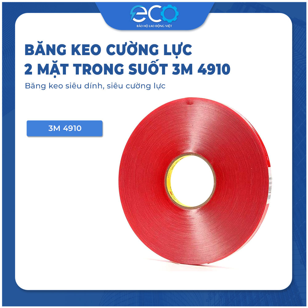 Băng keo cường lực 2 mặt trong suốt 3M 4910 (12mm x d&agrave;i 4.5m) băng keo si&ecirc;u d&iacute;nh, si&ecirc;u cường lực