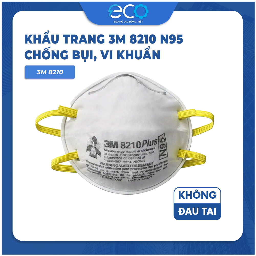 Combo 5 c ái khẩu trang 3M 8210 N95 kháng khuẩn, chống bụi siêu mịn