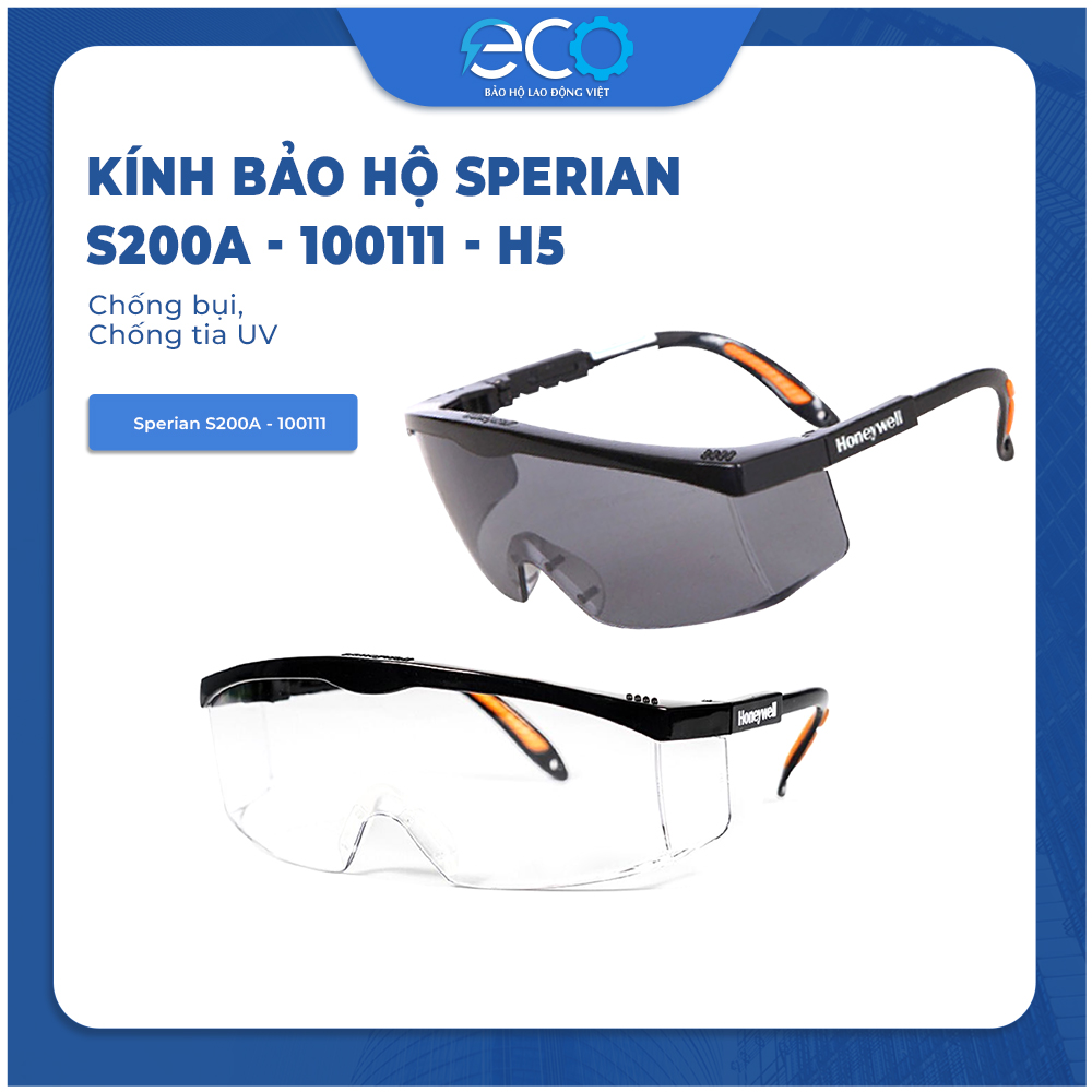 Kính bảo hộ lao động Sperian S200A chống bụi, Chống tia UV hiệu quả thích hợp làm vườn, đi đường