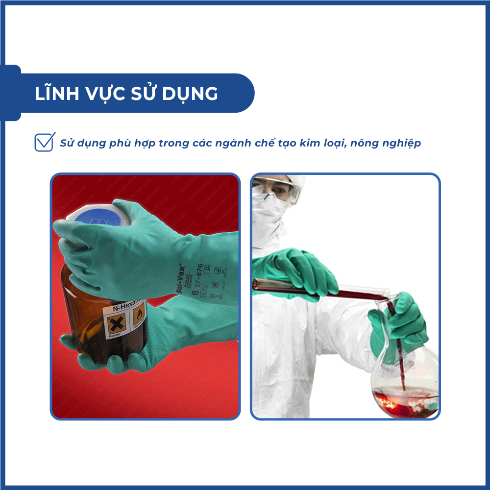 Găng tay chống h&oacute;a chất Ansell 37-676 ch&iacute;nh h&atilde;ng