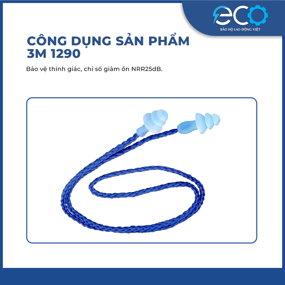 N&uacute;t bịt tai chống ồnn 3M 1290 c&oacute; d&acirc;y ch&iacute;nh h&atilde;ng &ndash; Giảm tiếng ồn, bảo vệ th&iacute;nh gi&aacute;c