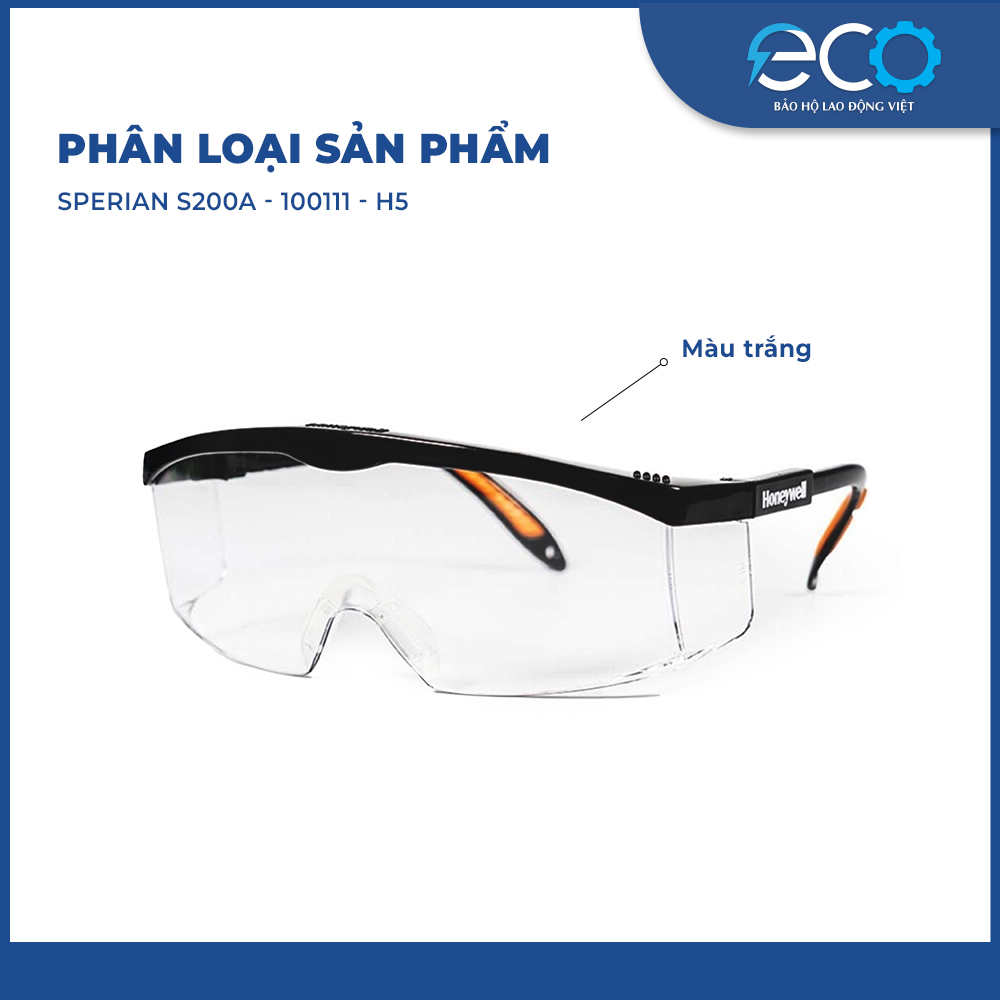 Kính bảo hộ lao động Sperian S200A chống bụi, Chống tia UV hiệu quả thích hợp làm vườn, đi đường