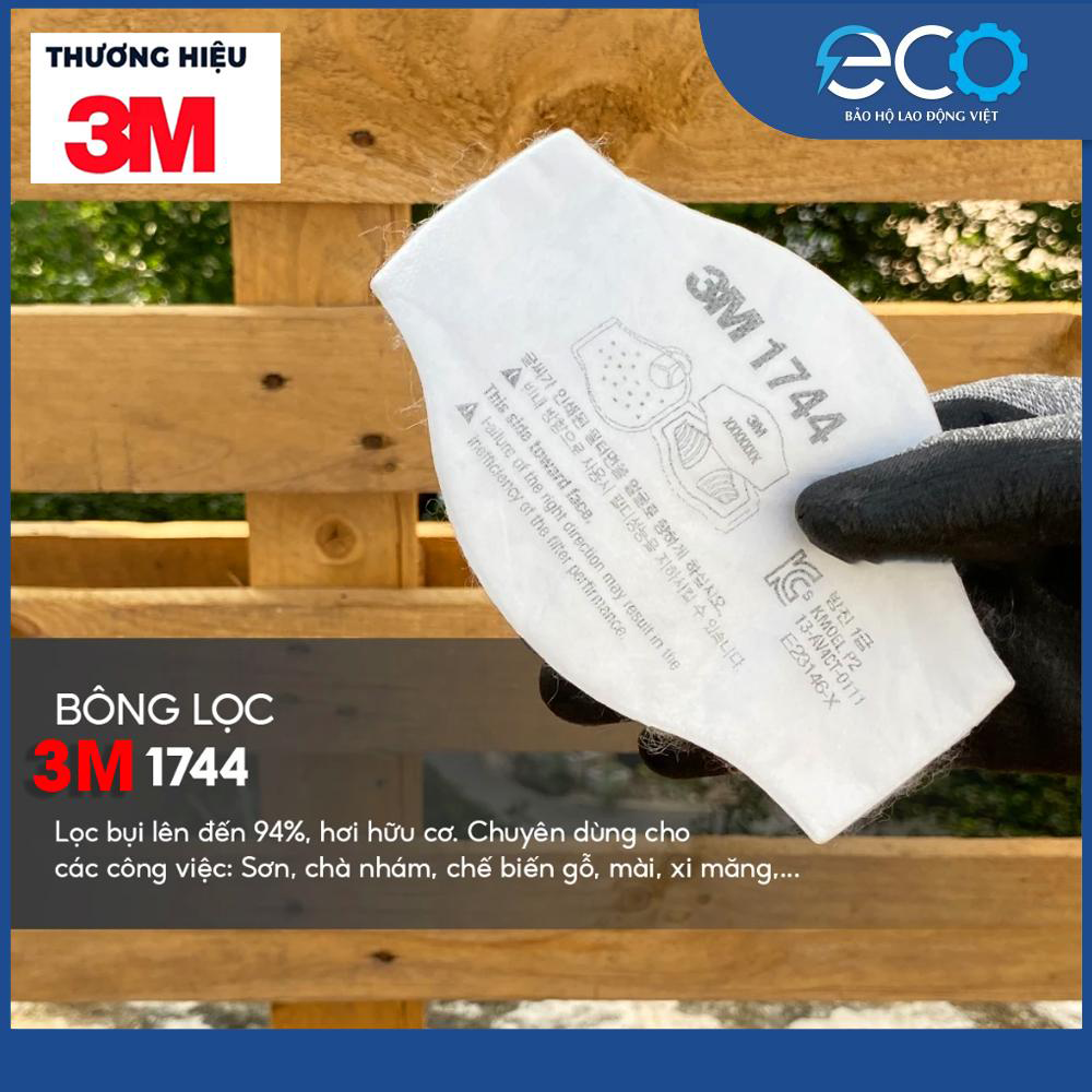 Mặt nạ ph&ograve;ng bụi 3M 3100, 3200 k&egrave;m tấm lọc bụi 3M 1774 v&agrave; nắp giữ tấm lọc bụi 3M 1700