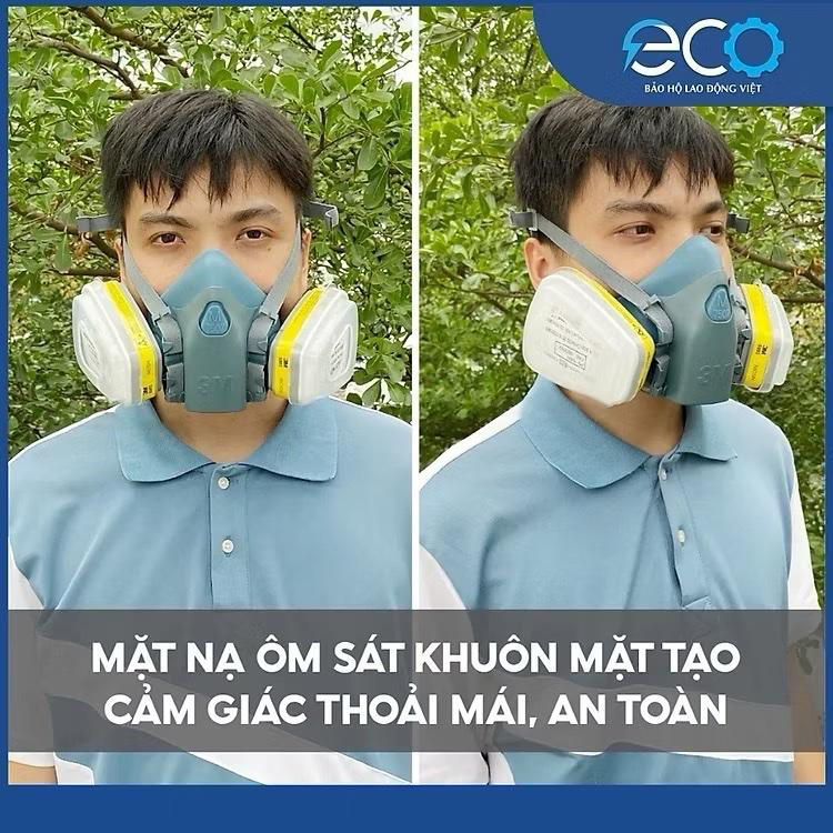 Bộ mặt nạ ph&ograve;ng độc 3M 7501/7502 k&egrave;m phin lọc 3M 6003 + Tấm lọc 5N11 v&agrave; nắp giữ 501 &ndash; Lọc hơi hữu cơ, v&ocirc; cơ 