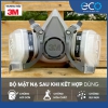 Combo (7 m&oacute;n) mặt nạ ph&ograve;ng độc 3M 6100/6200/6300 với phin lọc 3M 6001 kết hợp tấm lọc bụi 5N11 c&ugrave;ng nắp giữ 501. Mặt nạ chống bụi, chống độc, d&ugrave;ng phun sơn, phun thuốc