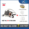 Bộ mặt nạ ph&ograve;ng độc 3M 6100/6200 k&egrave;m phin 6003, tấm lọc 5N11 v&agrave; nắp giữ 501 lọc hơi hữu cơ v&agrave; kh&iacute; axit