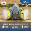 Bộ mặt nạ ph&ograve;ng độc 3M 6100/6200 k&egrave;m phin 6003, tấm lọc 5N11 v&agrave; nắp giữ 501 lọc hơi hữu cơ v&agrave; kh&iacute; axit