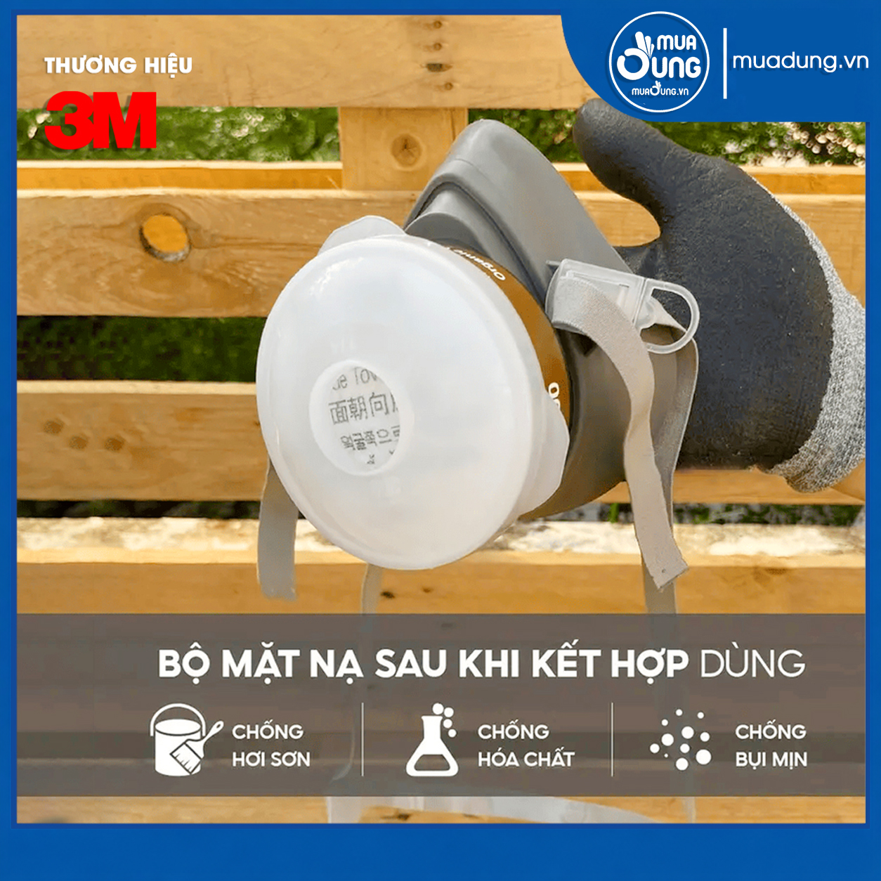 Bộ Mặt Nạ Ph&ograve;ng Độc 3M 3100/3200 K&egrave;m Phin 3301K-100, Tấm Lọc 7711 & Nắp 774