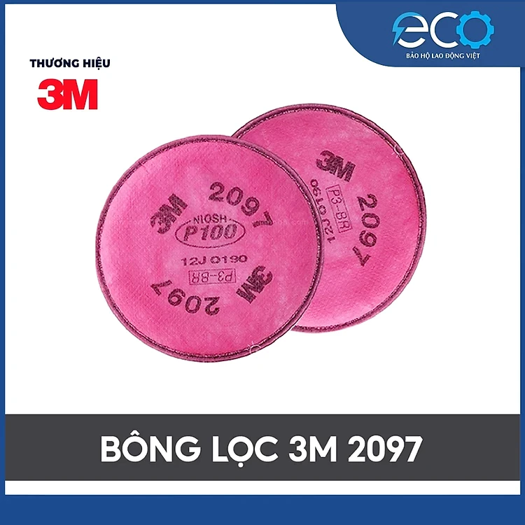 Phin lọc 3M 2097 chống độc, chống giọt bắn, lọc bụi mịn pm2.5, kh&oacute;i h&agrave;n, 3M ch&iacute;nh h&atilde;ng 1 cặp ( 2 chiếc)