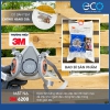 Combo (7 m&oacute;n) mặt nạ ph&ograve;ng độc 3M 6100/6200/6300 với phin lọc 3M 6001 kết hợp tấm lọc bụi 5N11 c&ugrave;ng nắp giữ 501. Mặt nạ chống bụi, chống độc, d&ugrave;ng phun sơn, phun thuốc