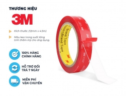 Băng keo cường lực 2 mặt trong suốt 3M 4910 (12mm x d&agrave;i 4.5m) băng keo si&ecirc;u d&iacute;nh, si&ecirc;u cường lực