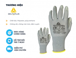 Găng tay bảo hộ lao động Deltaplus VE702PG phủ PU &ocirc;m tay, dễ cầm nắm, chống dầu, sửa chữa, vận h&agrave;nh