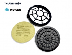 Combo Phin lọc KGC-10C + Nắp + Miếng lọc bụi cho mặt nạ ph&ograve;ng độc Koken G7 Nhật Bản