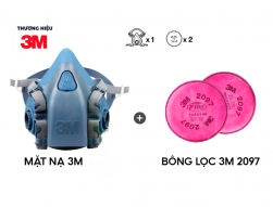 Bộ mặt nạ ph&ograve;ng độc 3M 7501/ 7502 k&egrave;m phin 2097 lọc bụi mịn, chống hơi độc, kh&iacute; h&agrave;n cắt đ&uacute;c kim loại