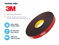 Băng keo cường lực 2 mặt si&ecirc;u d&iacute;nh 3M 5962 k&iacute;ch thước (12mm x d&agrave;i 5.5m) ch&iacute;nh h&atilde;ng