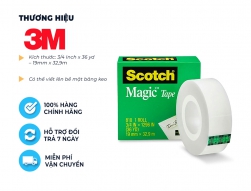 Băng keo trong suốt d&aacute;n tiền v&agrave; hồ sơ 3M 810 si&ecirc;u d&iacute;nh, viết l&ecirc;n được, x&eacute; được bằng tay (19mm x 33m)