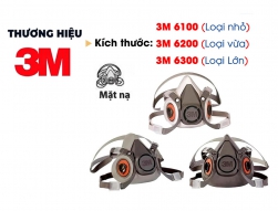 Mặt nạ ph&ograve;ng độc 3M 6100 / 6200 / 6300 chất liệu silicone mềm mại (chưa gồm phin lọc)