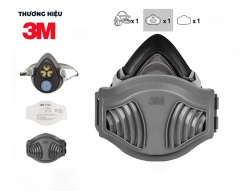 Mặt nạ ph&ograve;ng bụi 3M 3100, 3200 k&egrave;m tấm lọc bụi 3M 1774 v&agrave; nắp giữ tấm lọc bụi 3M 1700